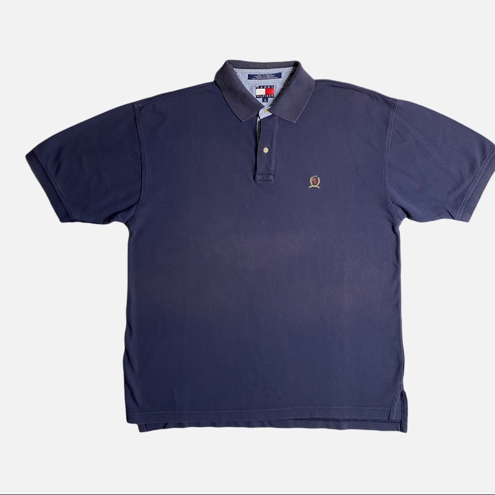 Vintage Tommy Hilfiger Polo Shirt Short Sleeve Men’s Size Large Blue